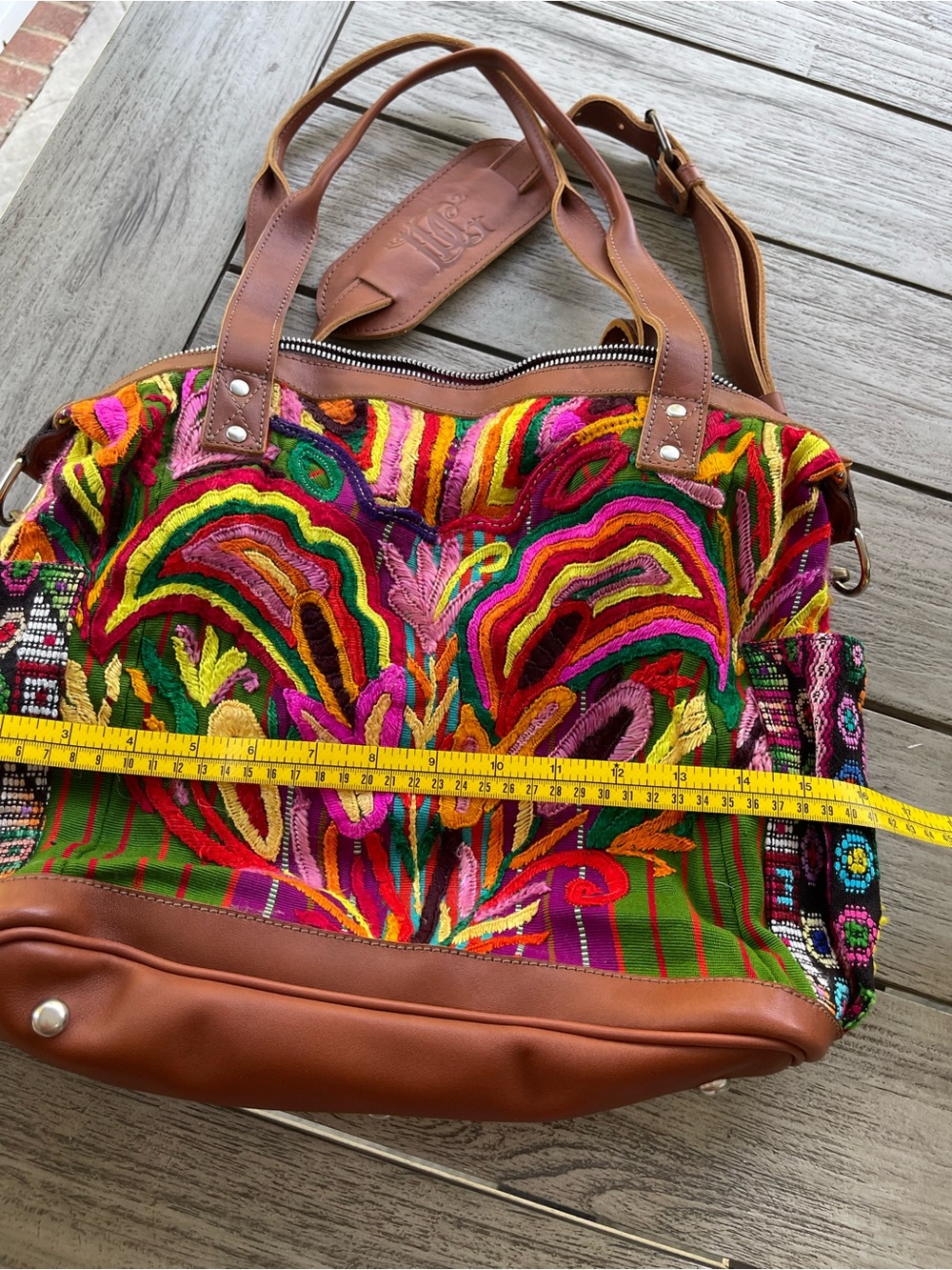 Little Guatemala Designs Huipil Hand-Embroidered Multicolor Convertible Bag - Picture 7 of 8